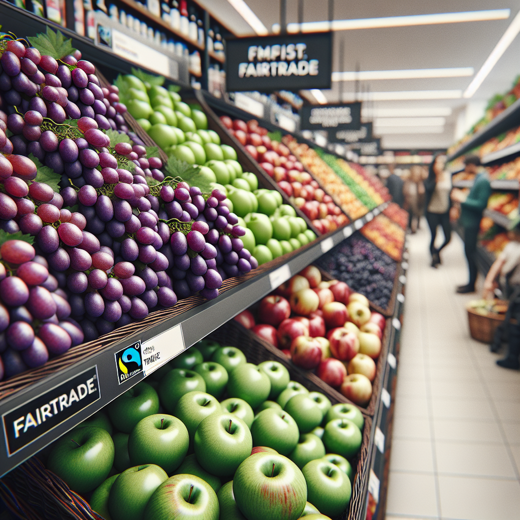 supermercado uvas manzanas fairtrade